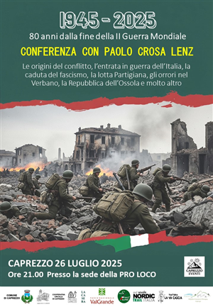 1945 -2025 80 anni dalla fine della II° Guerra Mondiale - Conferenza con Paolo Crosa Lenz